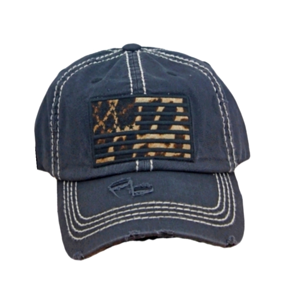 BLACK & LEPOARD PATRIOTIC HAT